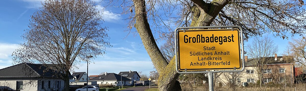 Ansicht Ortseingang Großbadegast von Kleinbadegast kommend