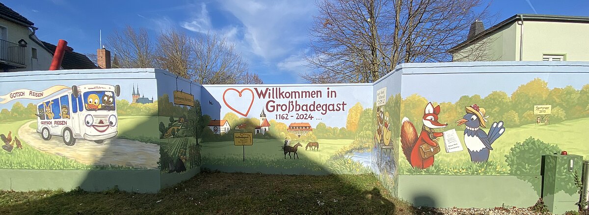 Bemalte Wand in Großbadegast
